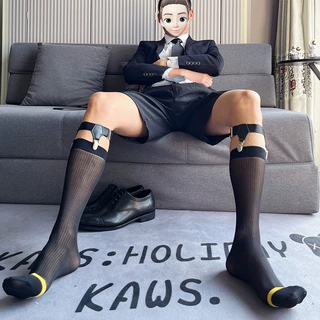 男士正装商务长筒丝袜日系超薄丝滑透气性感男士休闲轻奢小腿袜