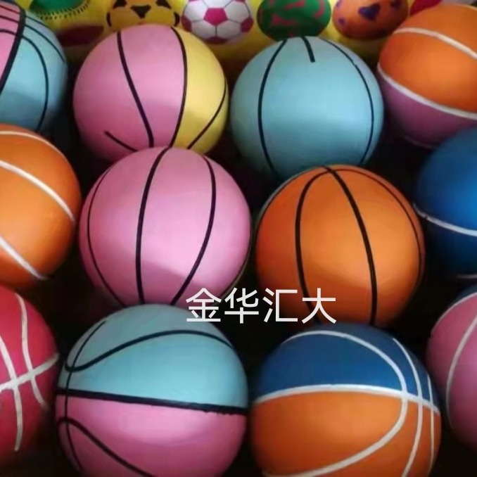 Factory direct 6cm rubber blue ball hollow bouncing ball Mini small basketball squash inflatable free pet toy