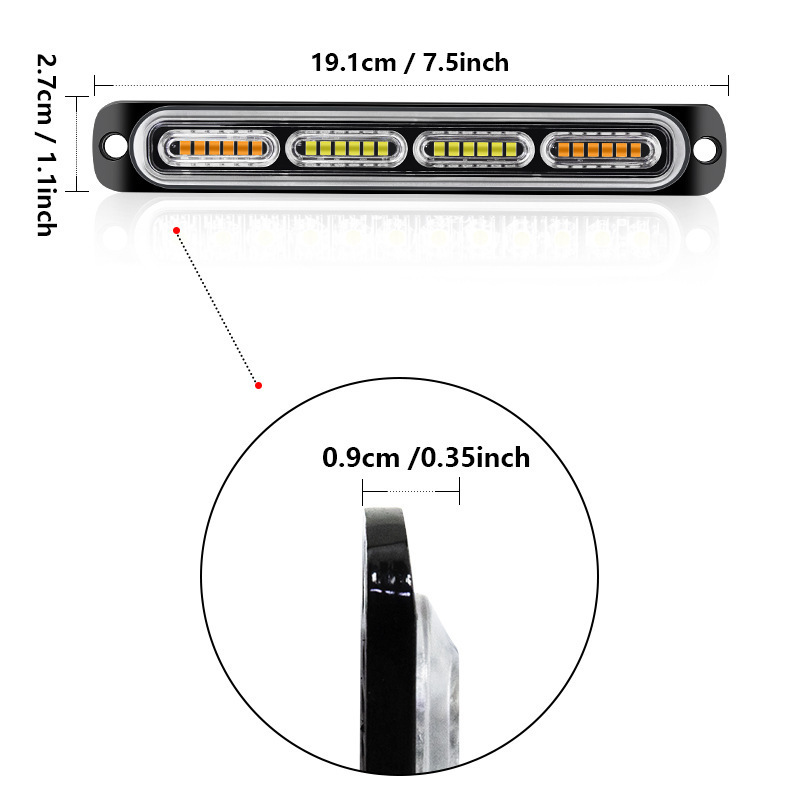 12 - 24V parpadeo de luz de advertencia lateral, luz trasera de motocicleta, luz lateral de automóvil, camión