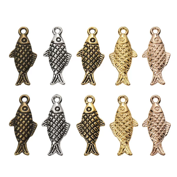 Wholesale DIY Retro Zinc Alloy Jewelry Accessories Fish Pendants Export Cross-Border Hot-Selling Models
