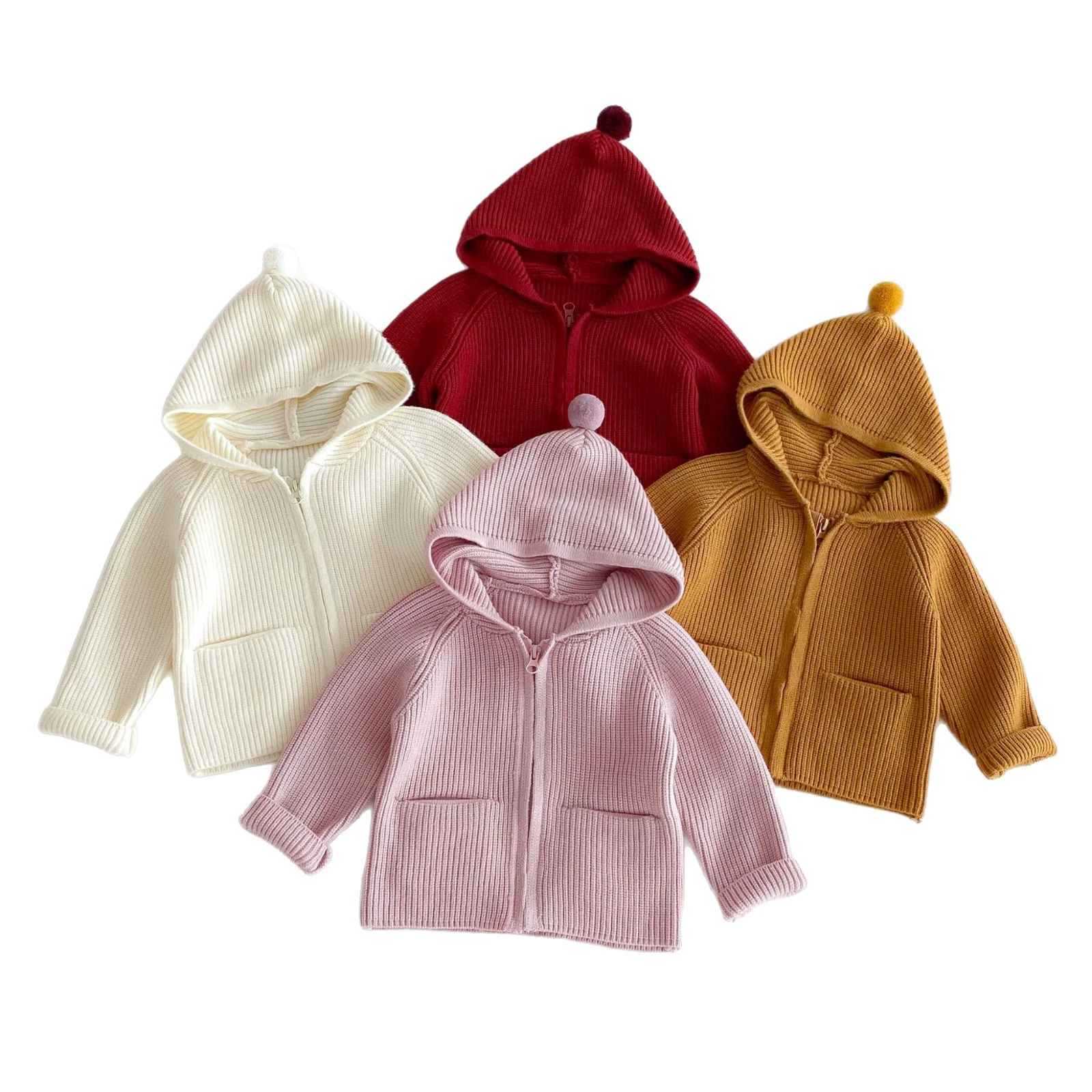 Demi-season cute sweater with hood, jacket, keep warm cardigan for early age, shirt, western style