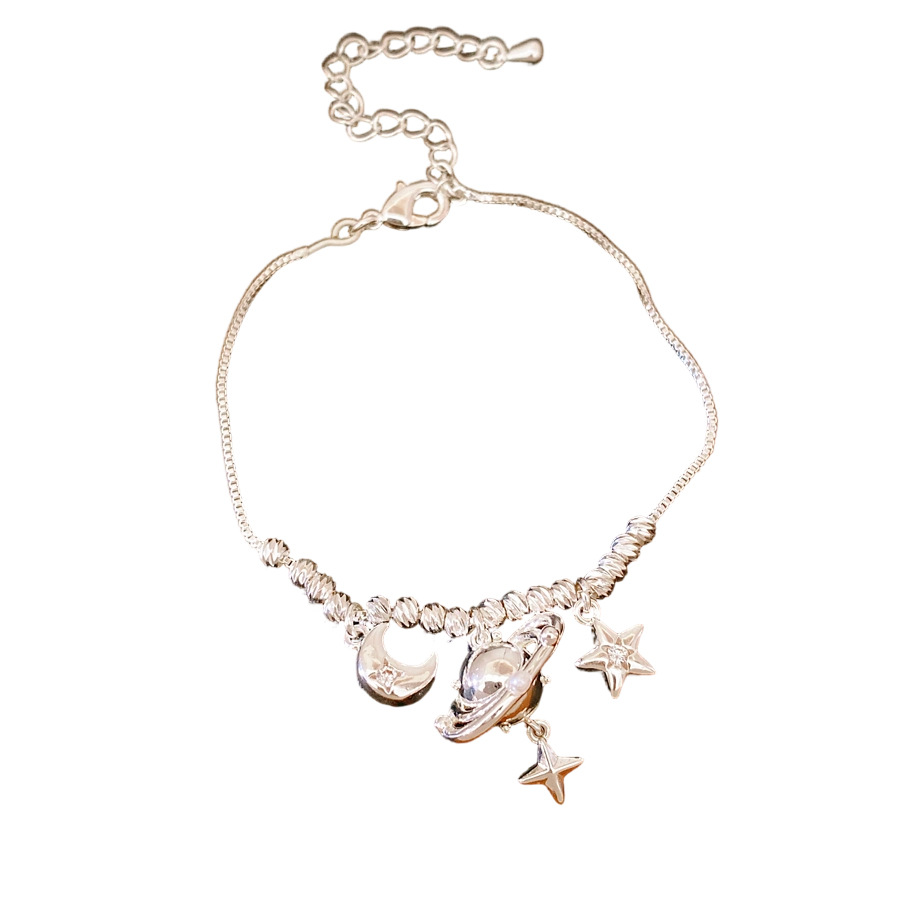 Piedra de roca, luna, estrellas, collares de Saturno, lujo ligero, nicho, moda diaria, conjunto de joyas al por mayor image 6