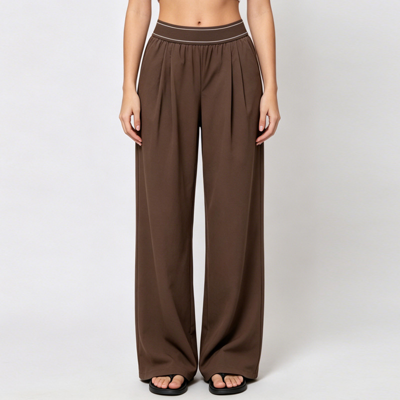 Cross-Border Exclusive Supply of Casual Yoga Pants for Women, High-Waisted, Straight-Leg, Lightweight, Slimming, Loose-Fitting, Quick-Dry, Spring/Summer Long Pants