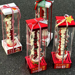 草莓塔包裝盒聖誕蛋糕盒聖誕節盒子新年巨型加高透明包裝打包盒