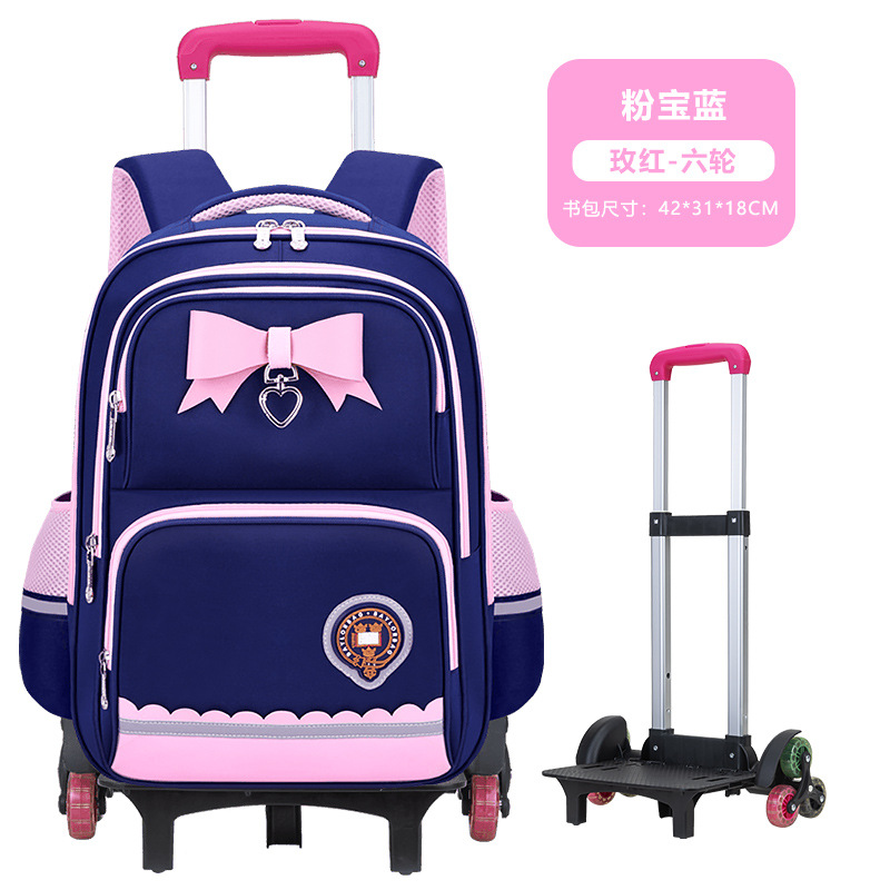 26 nuevas mochila de tirón para estudiantes de escuela primaria para mujeres 2 - 3 - 6 grados mochila de hombro para niños desmontable a prueba de agua de gran capacidad