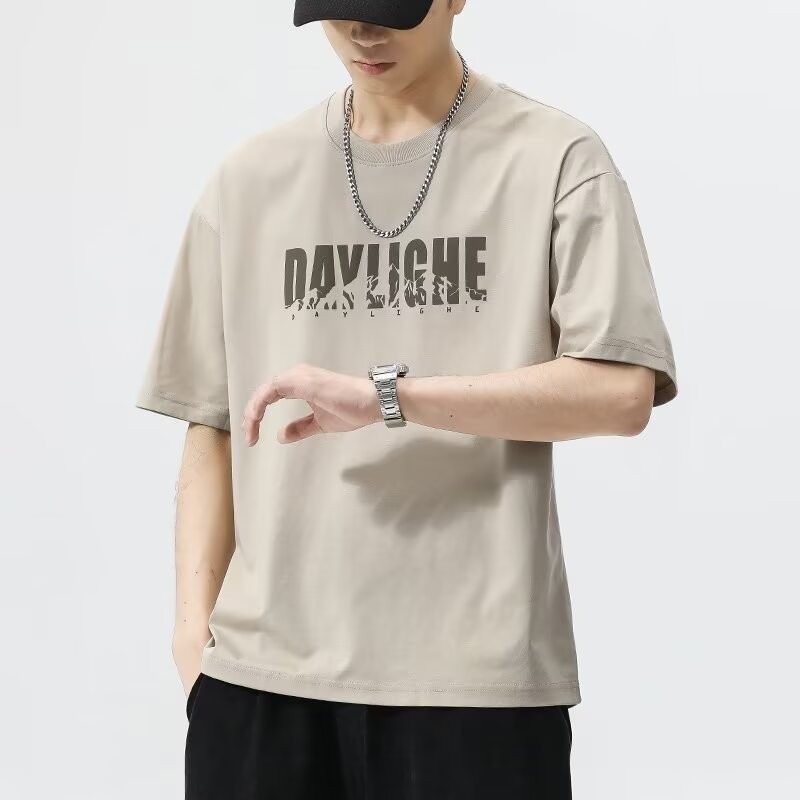半袖 Tシャツメンズ 2025 新作夏ユース半袖メンズトップスラウンドネックプリントルーズ紳士服|undefined
