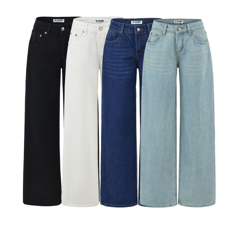 American High Street Style Spicy Girl Low-Waist Straight-Leg Jeans, New Spring Fashion Versatile Loose Wide-Leg Long Pants, Floor-Length Pants American High Street Style Spicy Girl Low-Waist Straight-Leg Jeans, New Spring Fashion Versatile Loose Wide-Leg Long Pants, Floor-Length Pants