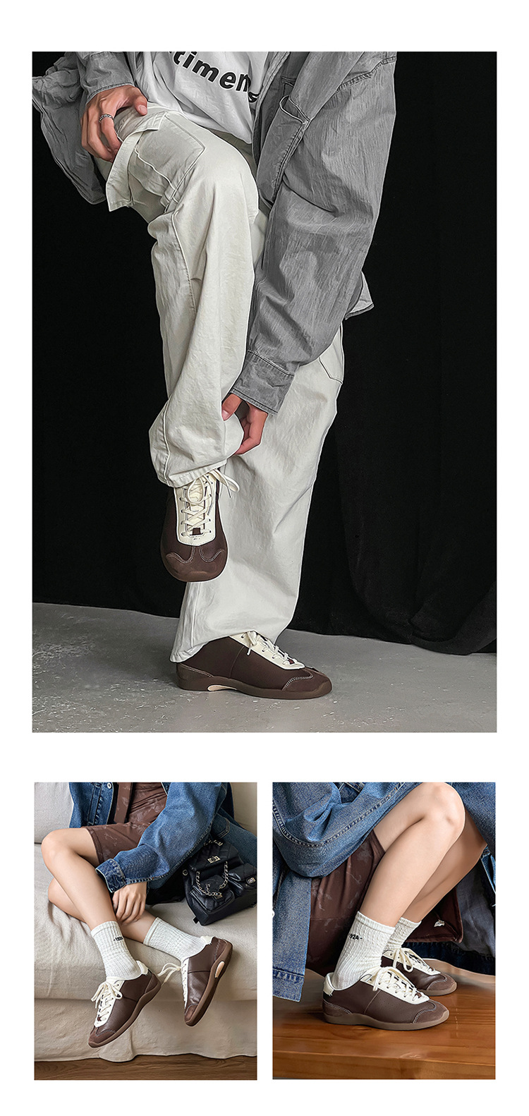 2024 neue explosive Ballett-Trainingsschuhe mit weichen Sohlen für Herren, Nische, lässig, farblich passende Retro-Paar-Sportschuhe_voghion.com