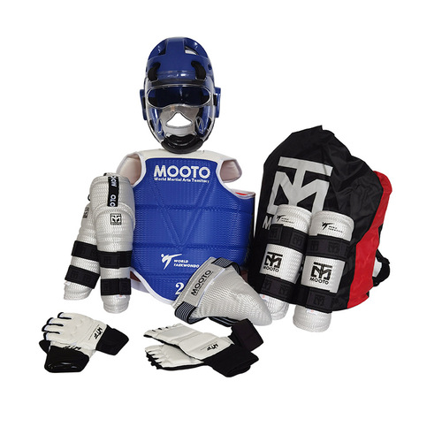 Manufacturer of Taekwondo protective gear, school training protective gear, thickened five-piece set, eight-piece set, wavy pattern Taekwondo protective gear