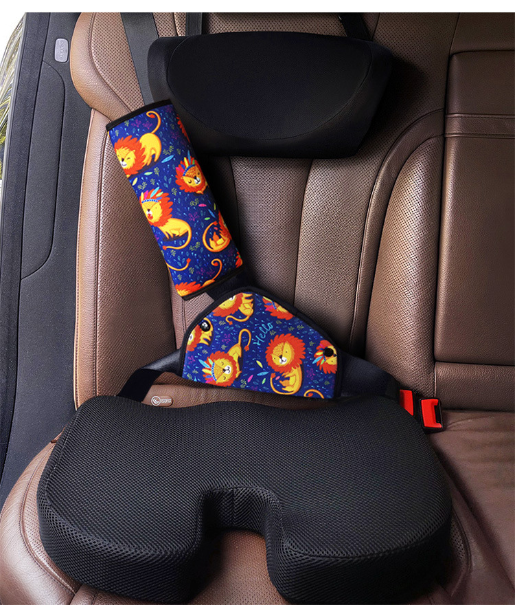 Children's safety belt shoulder pad, cartoon anti-neck-strangling adjuster, car-mounted shoulder pad, extended version