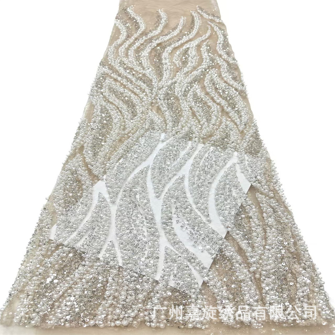 Moda streamlined cuentas de burbuja sequilla tela de malla vestido vestido vestido de boda vestido de rendimiento encaje cuentas de encaje