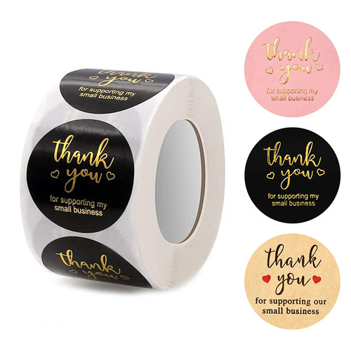 Cross-border wholesale, thank you for supporting my small business gold foil sticker transparent self-adhesive thank you sealing sticker