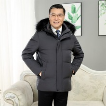 2023新款中老年爸爸羽绒服男爷爷加厚短款老人冬装外套中年派克服