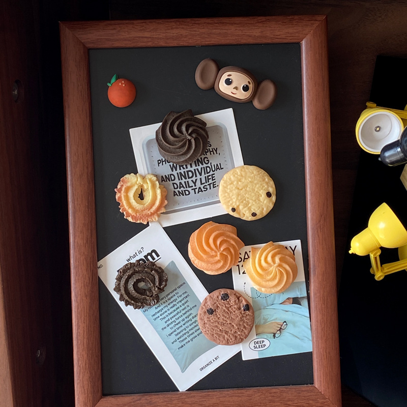 Ins Funny Imitation Food Refrigerator Stickers American Vintage Cartoon Decorative Stickers Cookies Sucker Stone Wholesale