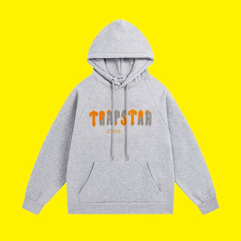 Trapstar azul Tigre cabeza toalla bordado traje forro polar suéter con capucha ceñida deportes casual pantalones largos