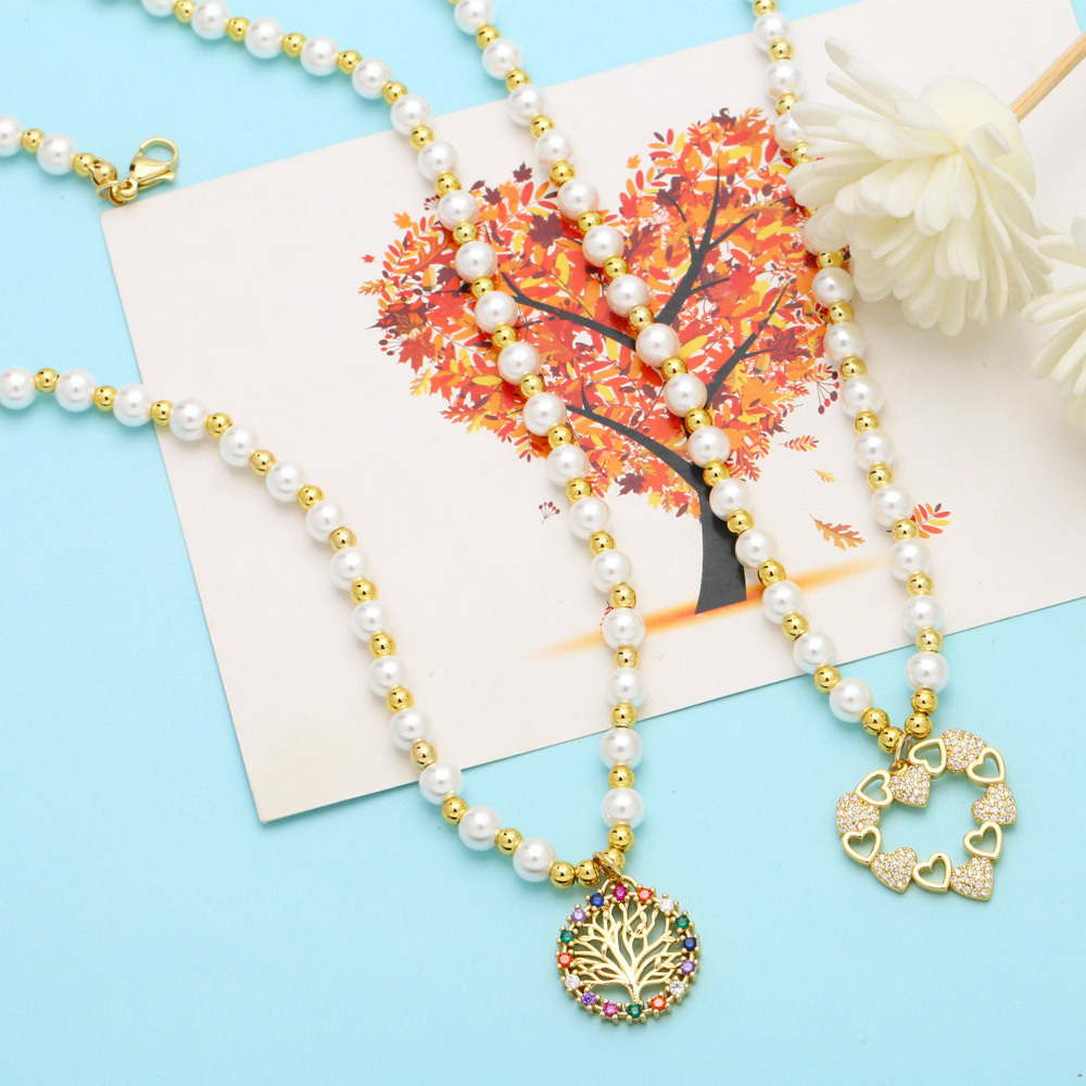 Fashion Heart Shape Dragonfly Copper Pendant Necklace Plating Inlay Zircon Copper Necklaces