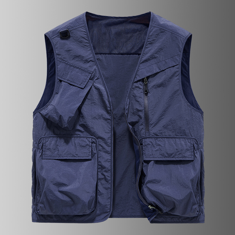Cross-Border Outdoor Quick-Drying Fishing Vest Men's Spring, Summer and Autumn Multi-Pocket Thin Middle-Aged and Elderly Workwear Vest Cross-Border Outdoor Quick-Drying Fishing Vest Men's Spring, Summer and Autumn Multi-Pocket Thin Middle-Aged and Elderly Workwear Vest