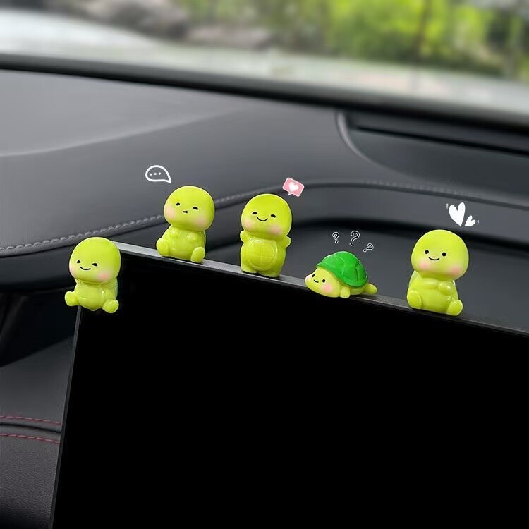 Little Turtle Car Dashboard Ornament, Car Screen Decoration, Healing-Style Car Interior Accessory, Car Ornament