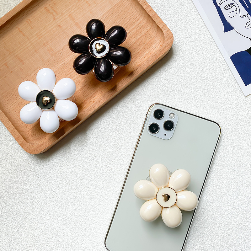 31g Weight Alloy, Resin Material Flower Pattern Fashion Style Small Fresh Flower Three-dimensional Stable Portable Mobile Phone Holder 2