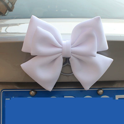Car ornaments: Car Sticker Accessories Car - white-oversized-bow-with-snap-buckle