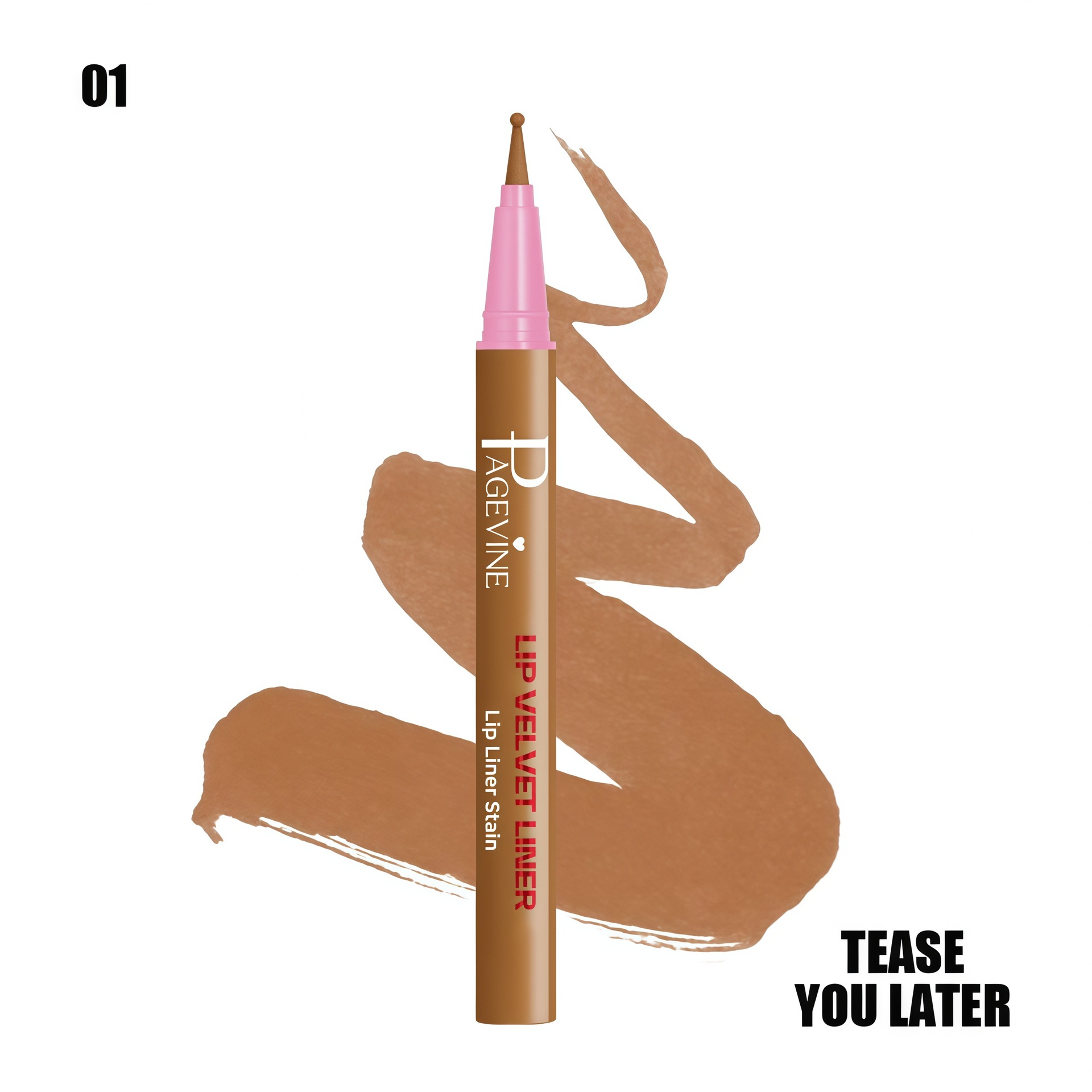 Transfronterizo PAGE VINE lápiz de maquillaje de color natural no es fácil de desvanecer lápiz de maquillaje de labios de cabeza redonda.