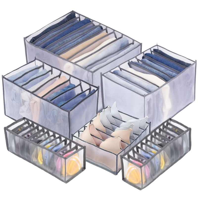 Wardrobe Clothes Storage Rack Foldableable Storage Box Drawer Partition Pants Jeans T-Shirt Bra Intimates Socks