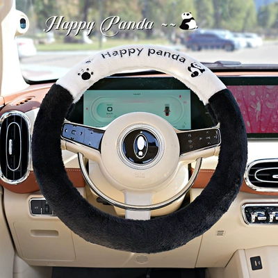 cover cute plush comfortable car — Steering wheel cover