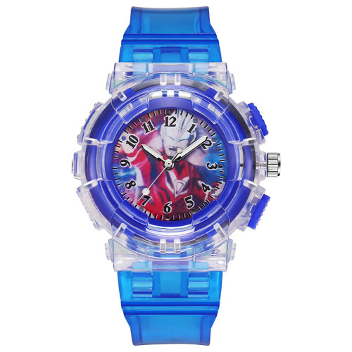 New high-looking LED light-emitting Ultraman children's student party watch female animation cartoon fashion sports watch