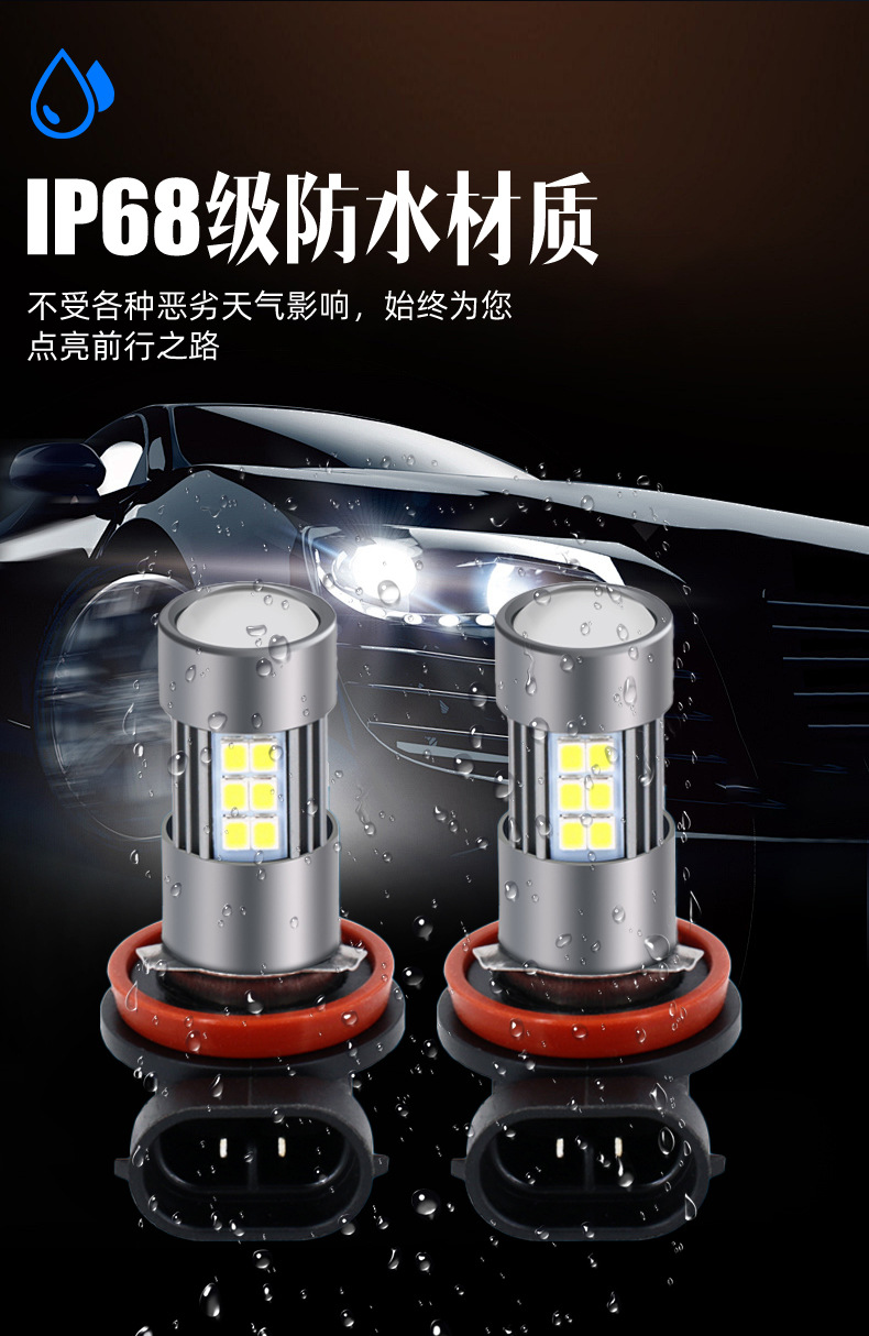 New universal LED headlamp H8 high-power car LED fog lamp 27SMD-2835 front and rear fog lamp