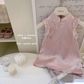 女宝宝新款女童粉色仙女裙夏季宝宝甜美公主裙无袖吊带裙洋气裙子