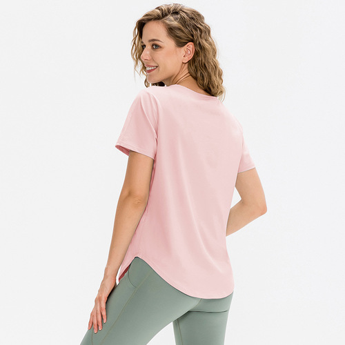 Women's loose yoga short-sleeved breathable running sports tops casual T-shirt elastic quick-drying fitness clothes