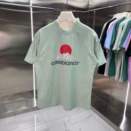 法式外贸跨境卡Casablanca萨布兰卡短袖圆领T恤衫印花纯棉t恤男装
