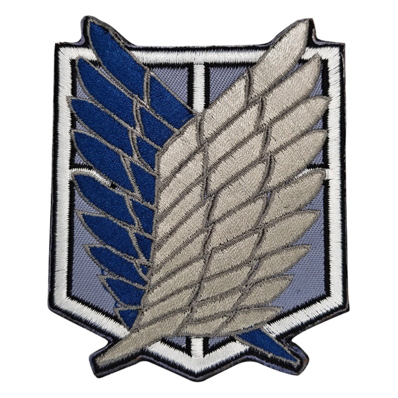 Ataque anime gigante bordado Velcro gancho y bucle hebilla personalidad militar parche mochila tela decorativa pegatina insignia