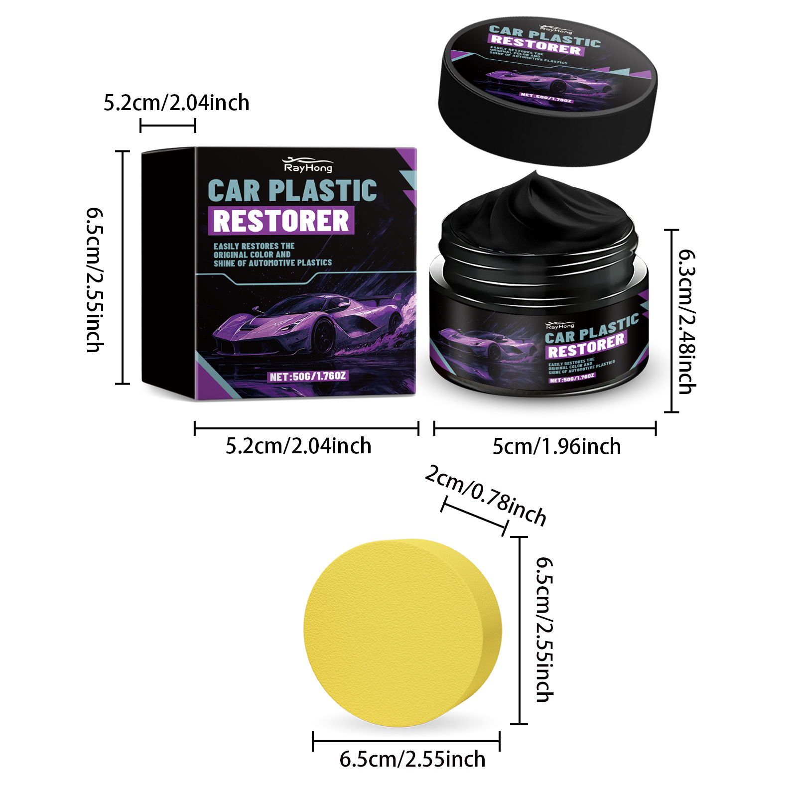 Rayhong Car Plastic Gloss Care Cream Interior Dashboard Polishing Maintenance Decontamination and Stain Removal Cleaning Agent