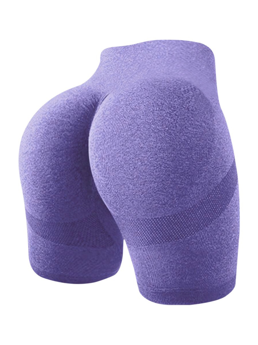 Women's Sports Yoga Seamless Tight Shorts - Purple