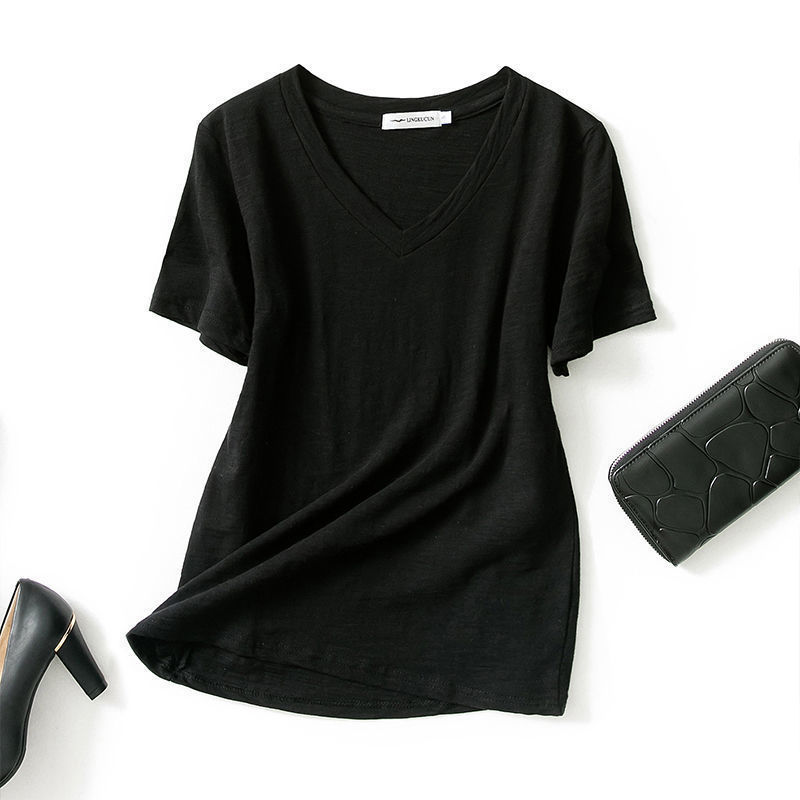 Black, V-neckline