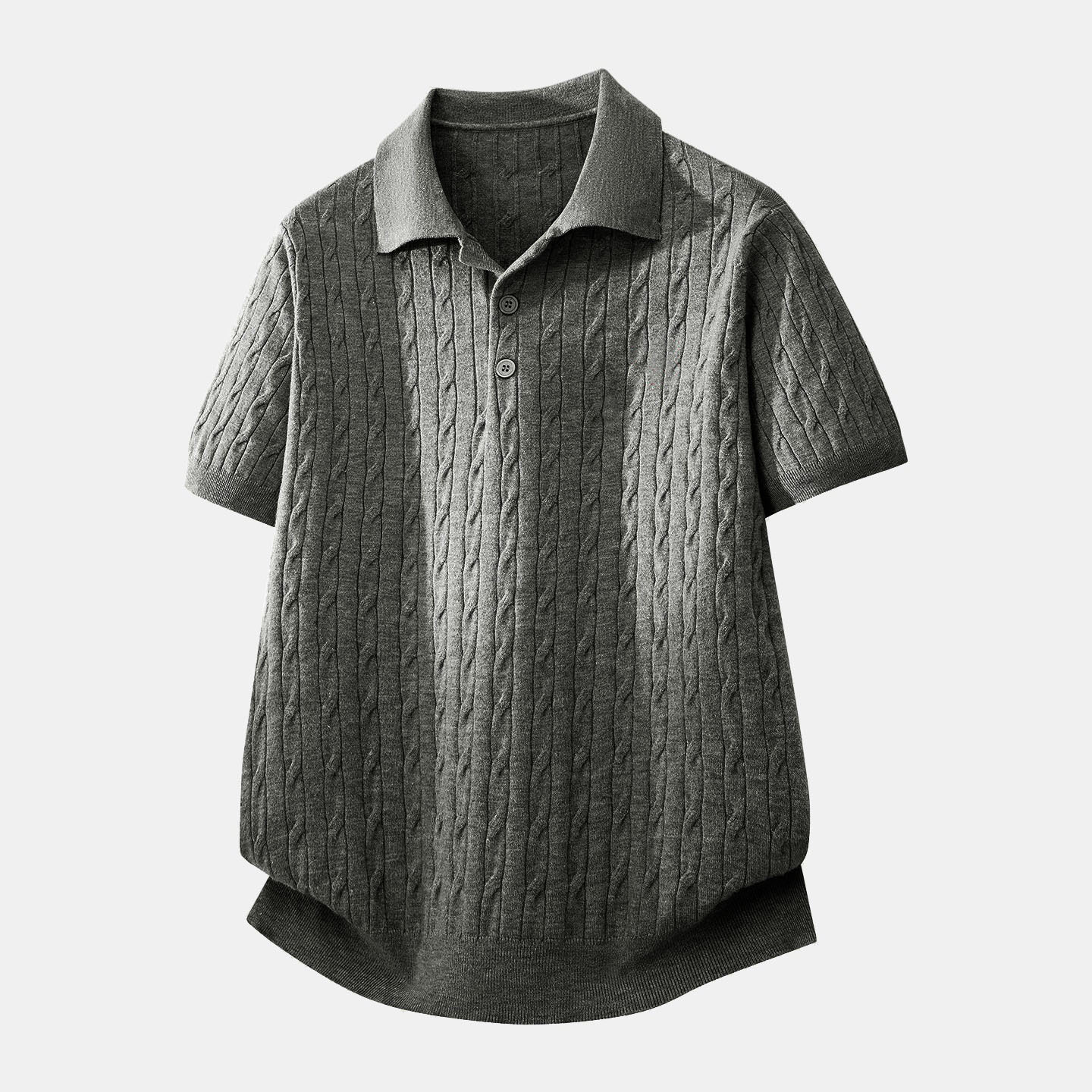 Polo camiseta de punto camiseta de manga corta camiseta de hombre solapa texturas de torsión viejos viento de hielo de verano fábrica transfronteriza al por mayor
