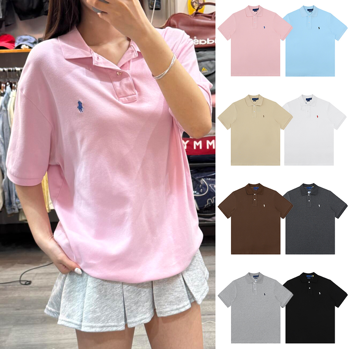 Cross-border RL Ralph POOL short-sleeved summer classic pony embroidery slim fit pure cotton unisex short-sleeved t-shirt