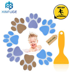 藍色棕色紫灰色狗爪印浴室浴缸卡通防滑貼 親膚環保兒童貼紙