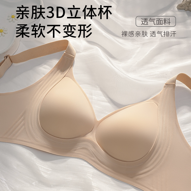 Women's Lingerie with Soft Support for Small Breasts, Jelly Gel, Wireless Bra, Enhances Small Breasts, Minimizes Large Breasts, Prevents Sagging