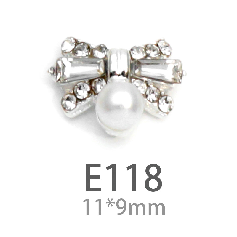 LZ nuevo rojo neto mismo estilo de uñas arco Aleación de uñas joyería arco de uñas de perlas de diamantes fábrica al por mayor