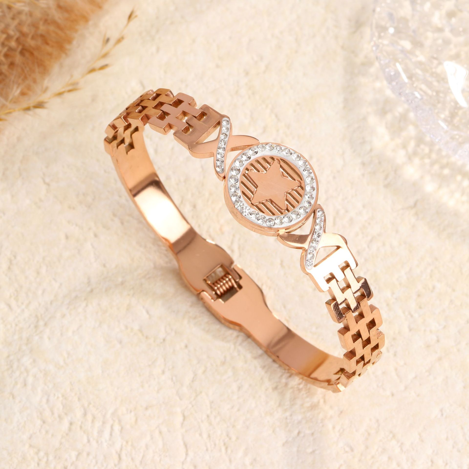 96 다섯개 별 팔찌 로즈 골드