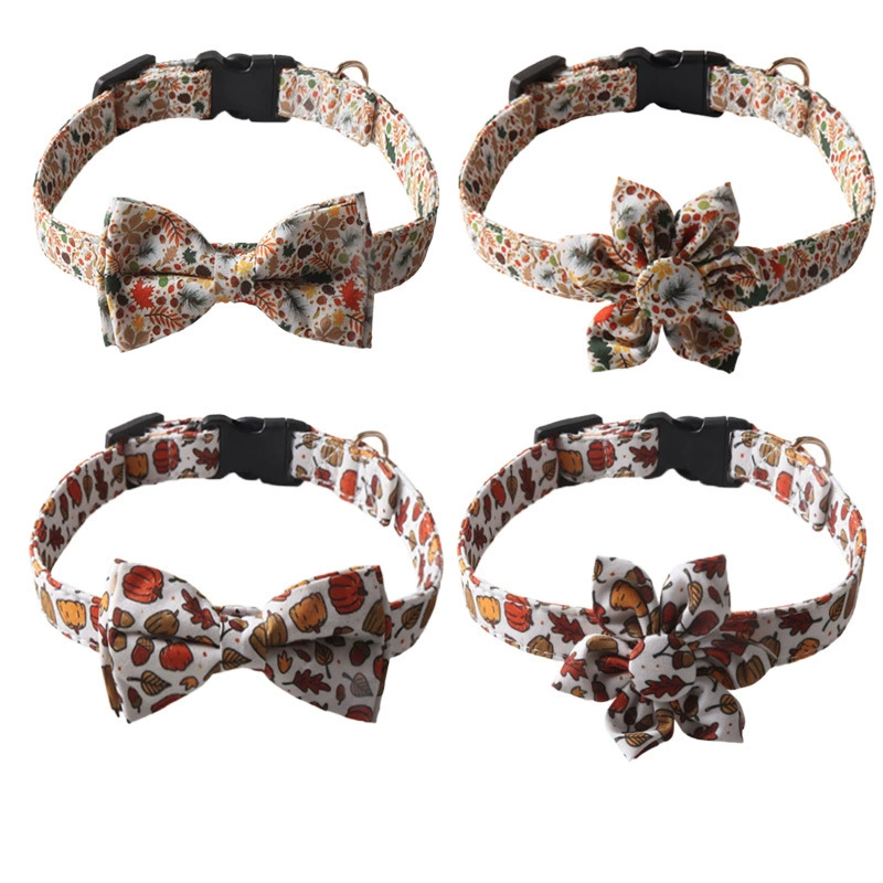 Amingge новый ошейник для домашних животных День благодарения кленовый лист Тыква серии Лук Ошейник подсолнух