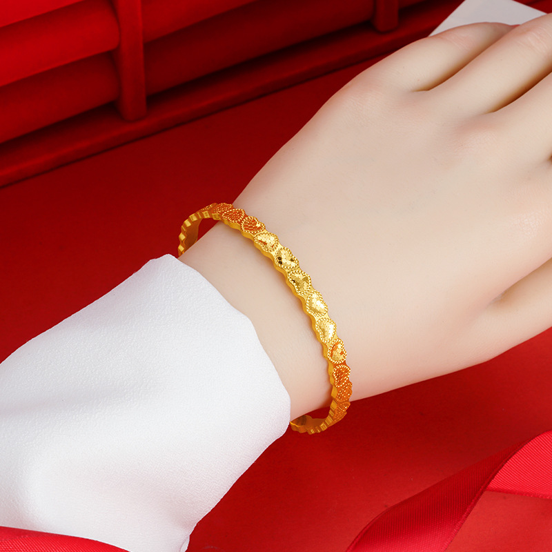 Arena oro flash dragón escala pulsera para las mujeres todo fósforo nicho imitación oro cobre pulsera no se desvanece durante mucho tiempo accesorios nueva pulsera antigua