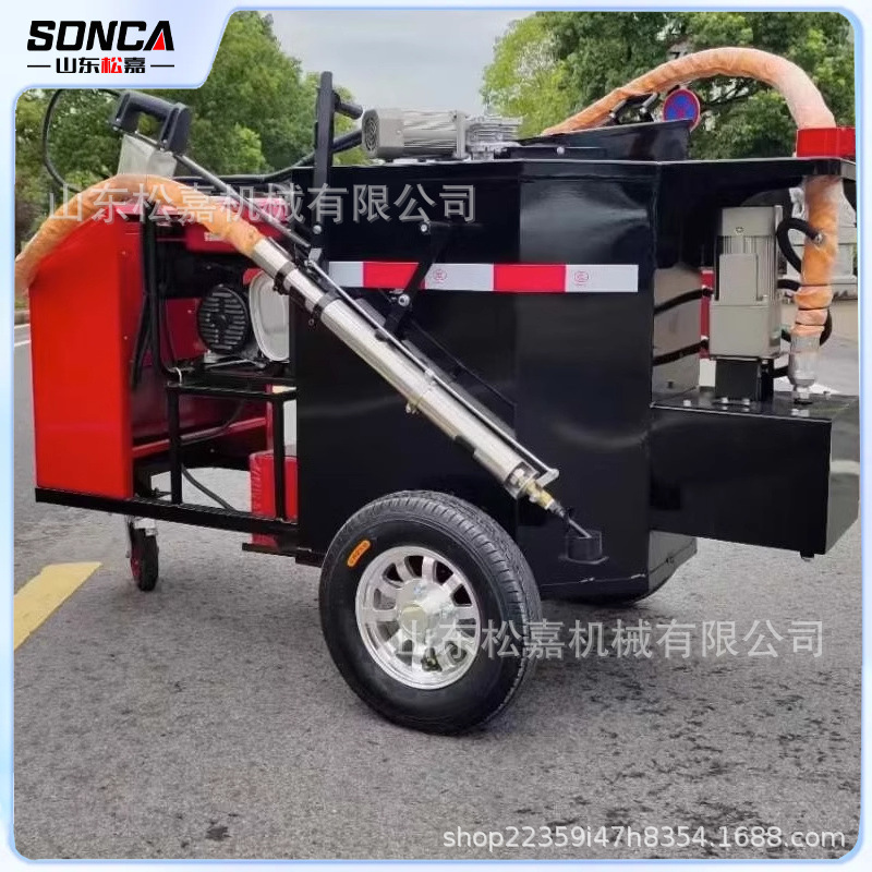 100 litros de tracción de pegamento de asfalto calentado máquina de llenado de asfalto máquina de reparación de costura máquina de llenado de fila de pavimento de cemento