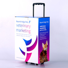 专业定制国外迪拜德国意大利展会纸质拉杆箱广告宣传活动拉杆箱