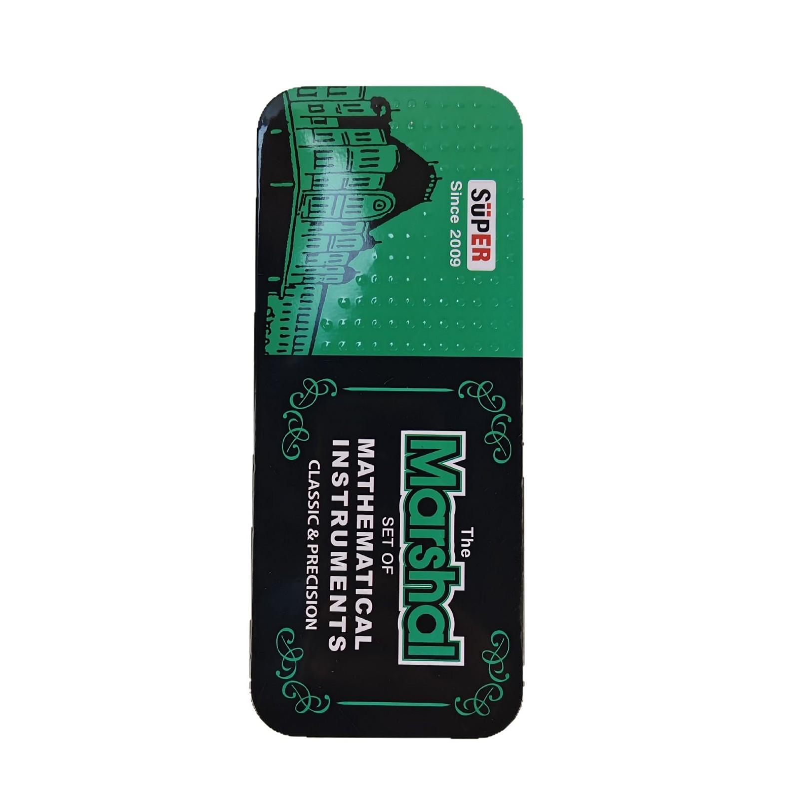 Caja de aluminio, reglas de brújula de estudiantes, 9 conjuntos de premios de examen, artículos de estudio transfronterizos, papelería al por mayor