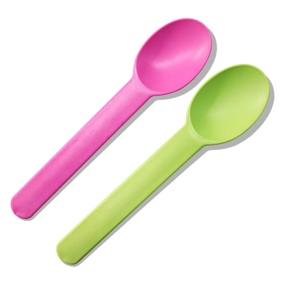 YGP现货批发玉米淀粉多色一次性餐具酸奶勺子独立包装可印刷