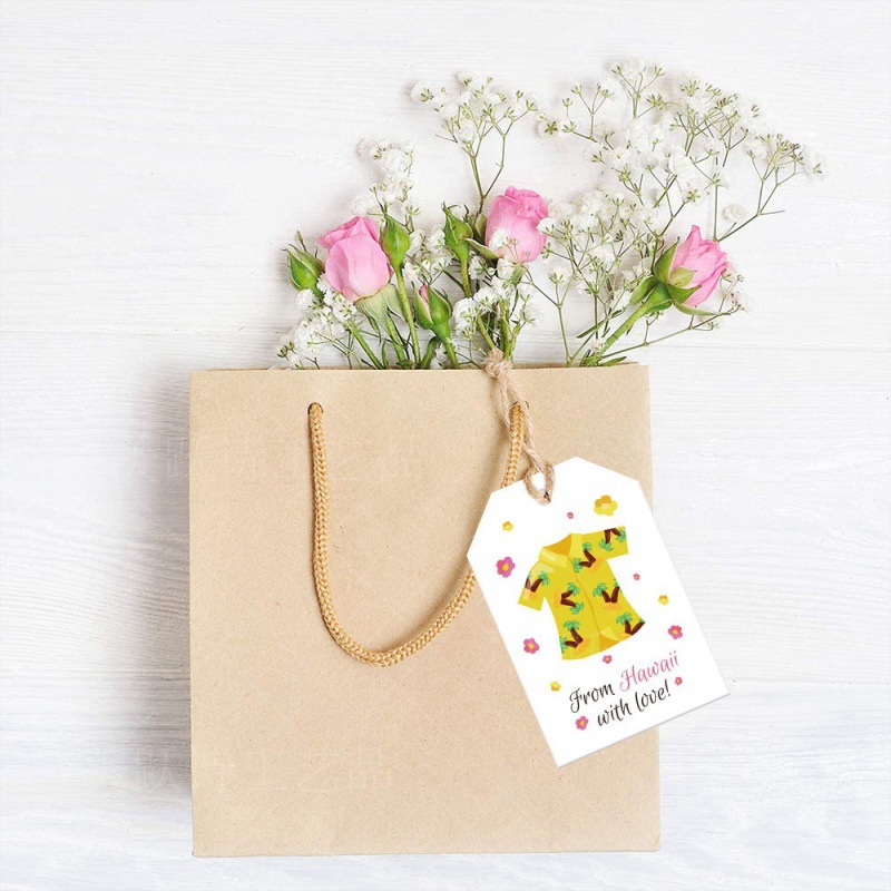 Decoración de fiesta de verano de Amazon etiqueta colgante Hawaii Aloha etiqueta colgante de decoración de regalo decoración de cumpleaños