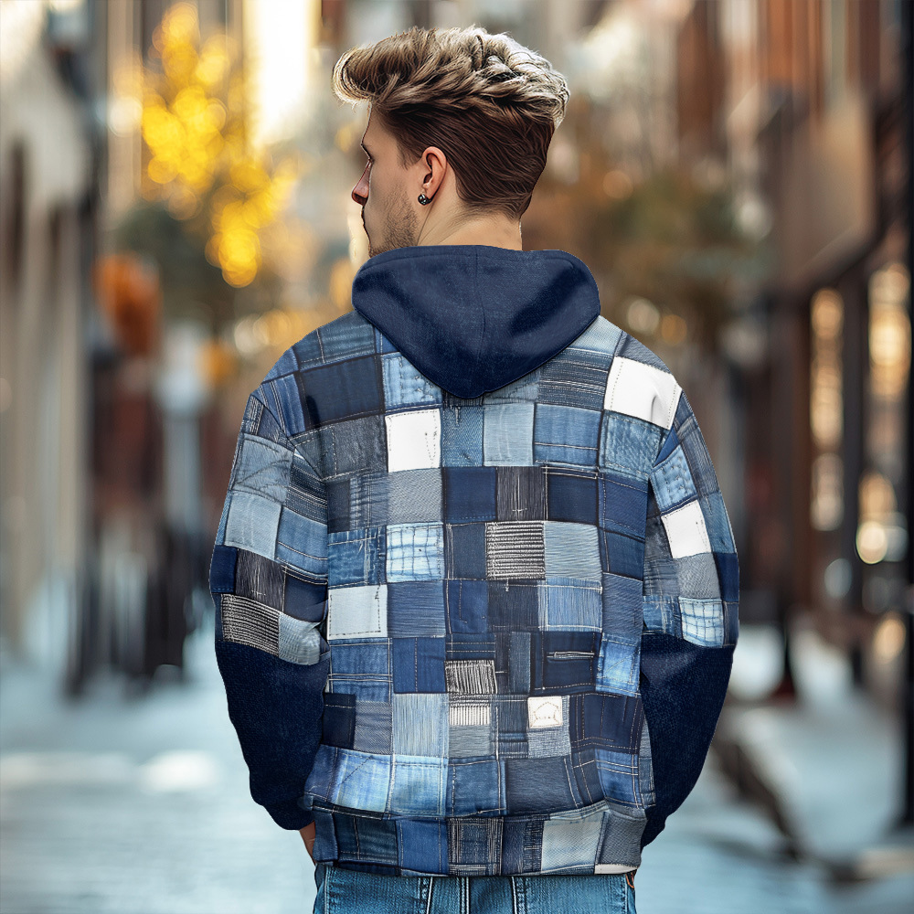 Giacca in cotone spesso con cappuccio e cerniera da uomo in stile europeo stampato autunno e inverno 2024_voghion.com